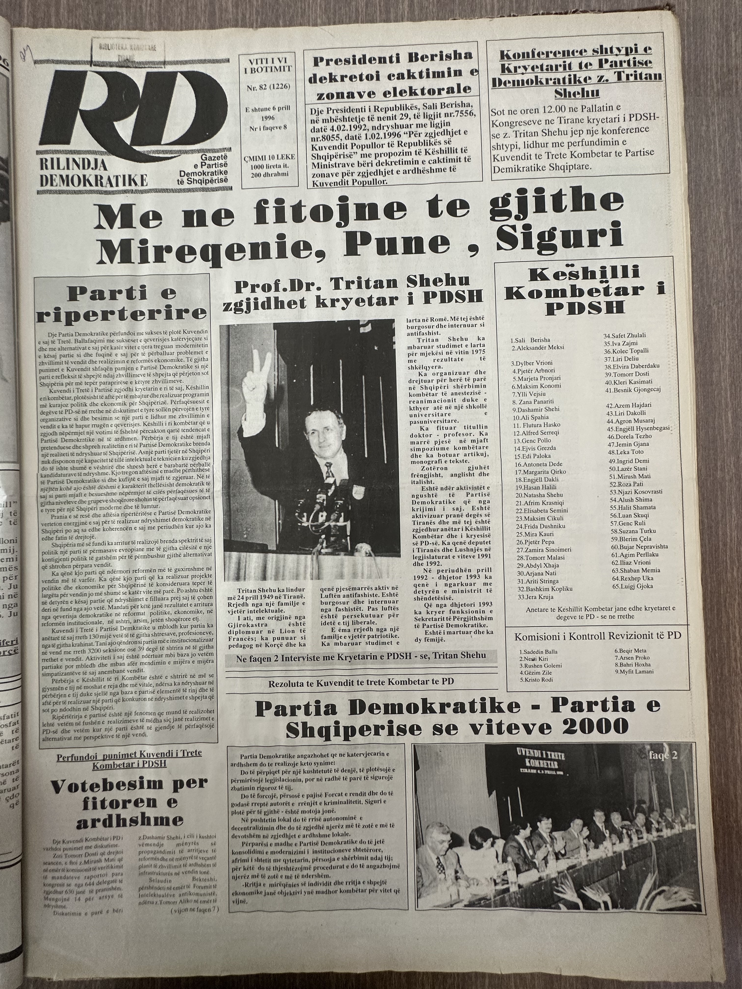 Rilindja Demokratike 1996-04-06